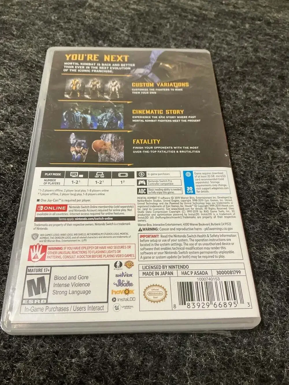 Mortal Kombat 11 Standard Edition for Nintendo Switch